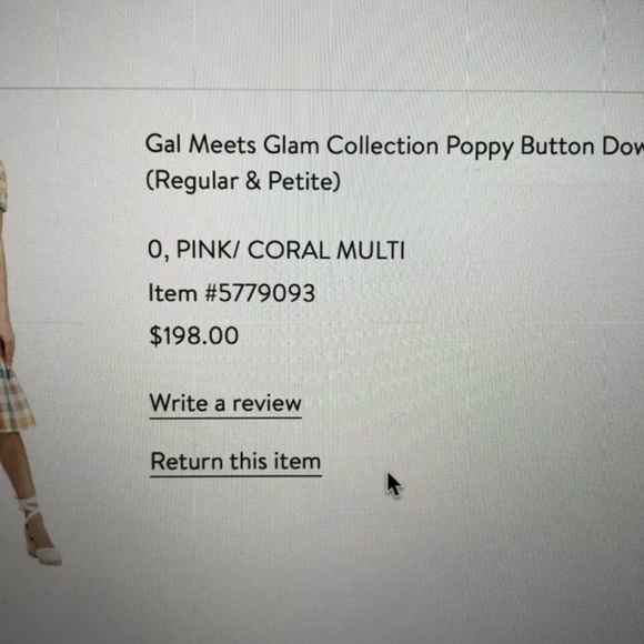 Gal Meets Glam Collection, Linen Check Dress, Size 0 - Picture 11 of 14